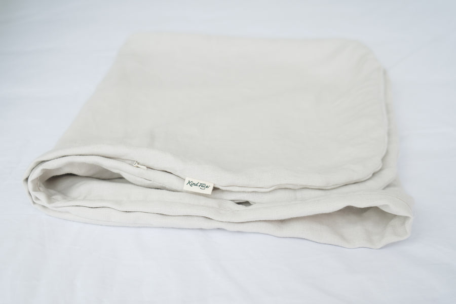 Neatly Folded Kind Face Stonewashed Linen Pillowcase in Copenhagen Colour